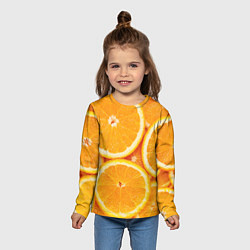 Лонгслив детский Апельсин, цвет: 3D-принт — фото 2