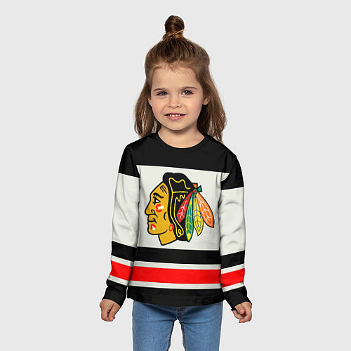 Детский лонгслив Chicago Blackhawks / 3D-принт – фото 5