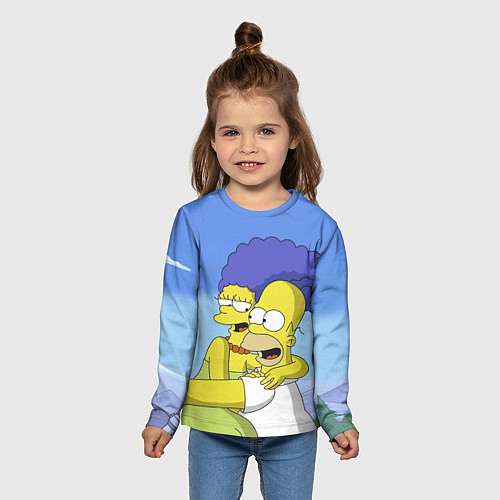 Детский лонгслив Гомер и Мардж / 3D-принт – фото 5