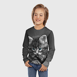Лонгслив детский Голубоглазый котенок, цвет: 3D-принт — фото 2