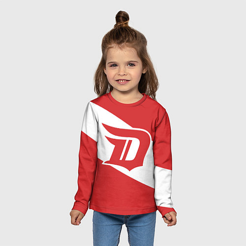 Детский лонгслив Detroit Red Wings D / 3D-принт – фото 5