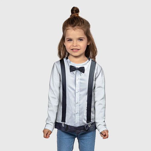 Детский лонгслив Рубашка с подтяжками / 3D-принт – фото 5