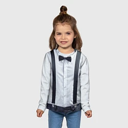 Лонгслив детский Рубашка с подтяжками, цвет: 3D-принт — фото 2