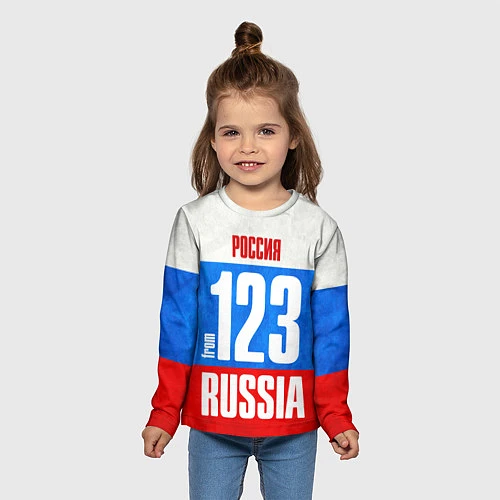 Детский лонгслив Russia: from 123 / 3D-принт – фото 5