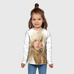 Лонгслив детский Бритни Спирс в белом, цвет: 3D-принт — фото 2