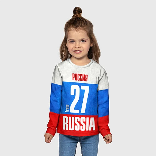 Детский лонгслив Russia: from 27 / 3D-принт – фото 5