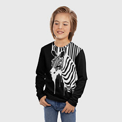 Лонгслив детский Жидкая зебра, цвет: 3D-принт — фото 2