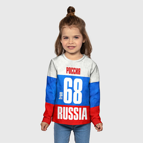 Детский лонгслив Russia: from 68 / 3D-принт – фото 5