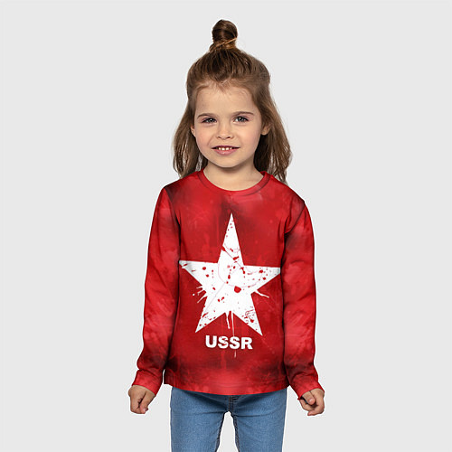 Детский лонгслив USSR Star / 3D-принт – фото 5
