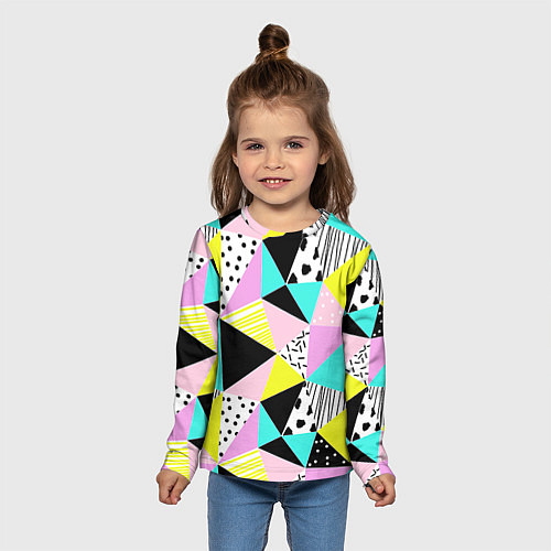 Детский лонгслив Треугольнички / 3D-принт – фото 5