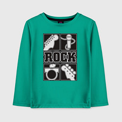 Лонгслив хлопковый детский Rock Elements, цвет: зеленый