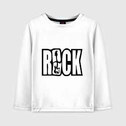 Лонгслив хлопковый детский Rock Logo, цвет: белый