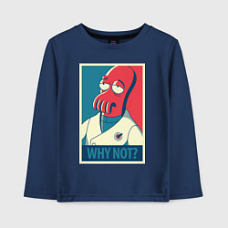 Лонгслив хлопковый детский Zoidberg: Why not?, цвет: тёмно-синий