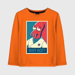 Лонгслив хлопковый детский Zoidberg: Why not?, цвет: оранжевый