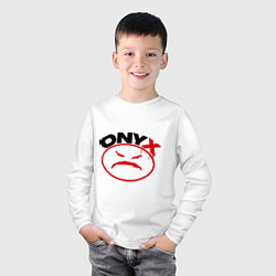 Лонгслив хлопковый детский Onyx, цвет: белый — фото 2