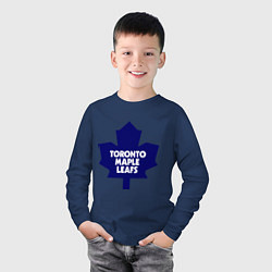 Лонгслив хлопковый детский Toronto Maple Leafs, цвет: тёмно-синий — фото 2