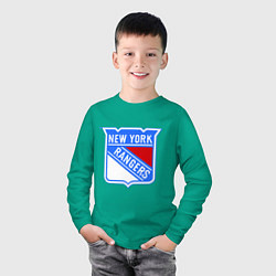 Лонгслив хлопковый детский New York Rangers, цвет: зеленый — фото 2