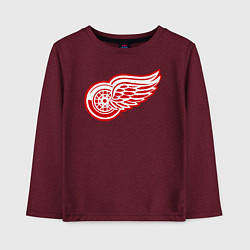 Лонгслив хлопковый детский Detroit Red Wings, цвет: меланж-бордовый