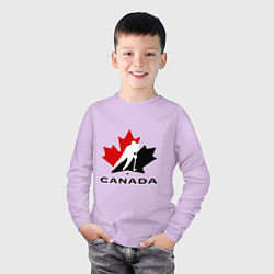 Лонгслив хлопковый детский Canada, цвет: лаванда — фото 2