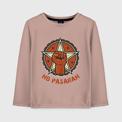 Лонгслив хлопковый детский No Pasaran, цвет: пыльно-розовый