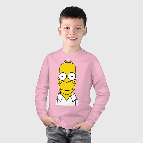 Детский лонгслив Homer Face / Светло-розовый – фото 3