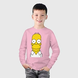Лонгслив хлопковый детский Homer Face, цвет: светло-розовый — фото 2