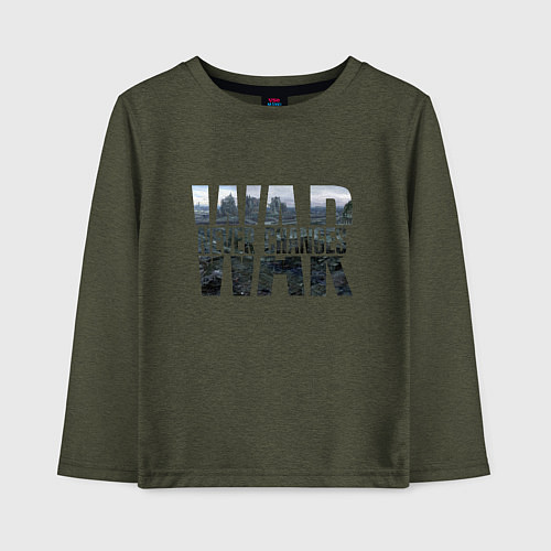 Детский лонгслив War never changes / Меланж-хаки – фото 1