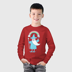 Лонгслив хлопковый детский Skate mage, цвет: красный — фото 2