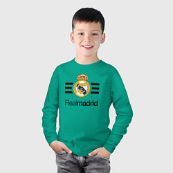Лонгслив хлопковый детский Real Madrid Lines, цвет: зеленый — фото 2