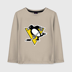 Лонгслив хлопковый детский Pittsburgh Penguins: Malkin 71, цвет: миндальный