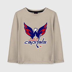 Лонгслив хлопковый детский Washington Capitals: Ovechkin, цвет: миндальный