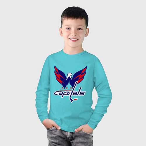 Детский лонгслив Washington Capitals: Ovechkin / Бирюзовый – фото 3