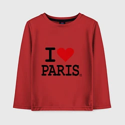 Лонгслив хлопковый детский I love Paris, цвет: красный