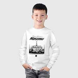 Лонгслив хлопковый детский Moscow State University, цвет: белый — фото 2