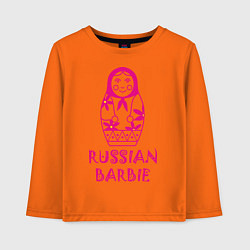Лонгслив хлопковый детский Русская Барби, цвет: оранжевый