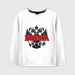 Лонгслив хлопковый детский Russia Coat, цвет: белый