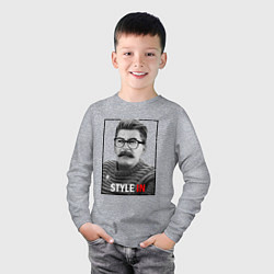 Лонгслив хлопковый детский Stalin: Style in, цвет: меланж — фото 2