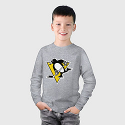 Лонгслив хлопковый детский Pittsburgh Penguins, цвет: меланж — фото 2