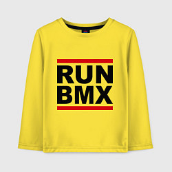 Лонгслив хлопковый детский RUN BMX, цвет: желтый