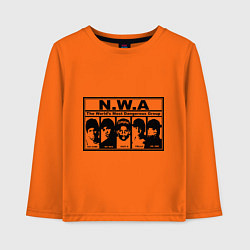 Лонгслив хлопковый детский NWA, цвет: оранжевый