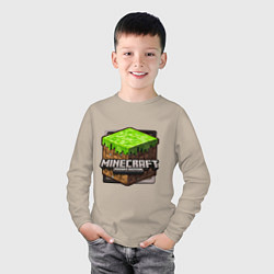 Лонгслив хлопковый детский Minecraft: Pocket Edition, цвет: миндальный — фото 2