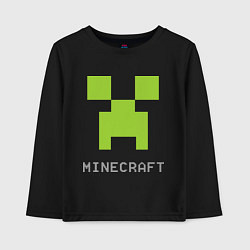 Детский лонгслив Minecraft logo grey