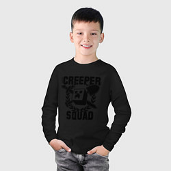 Лонгслив хлопковый детский Creeper Squad, цвет: черный — фото 2