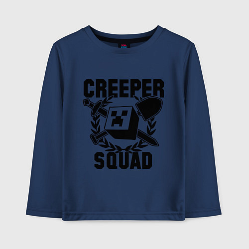 Детский лонгслив Creeper Squad / Тёмно-синий – фото 1