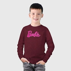 Лонгслив хлопковый детский Барби 3, цвет: меланж-бордовый — фото 2