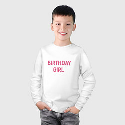 Лонгслив хлопковый детский Birthday Girl, цвет: белый — фото 2