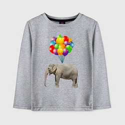 Лонгслив хлопковый детский Воздушный слоник, цвет: меланж