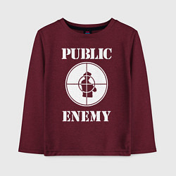 Лонгслив хлопковый детский Public Enemy, цвет: меланж-бордовый