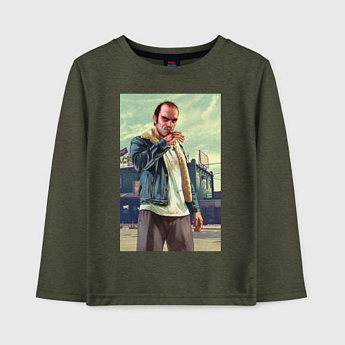 Детский лонгслив Trevor Philips / Меланж-хаки – фото 1