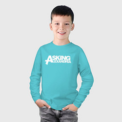Лонгслив хлопковый детский Asking Alexandria, цвет: бирюзовый — фото 2